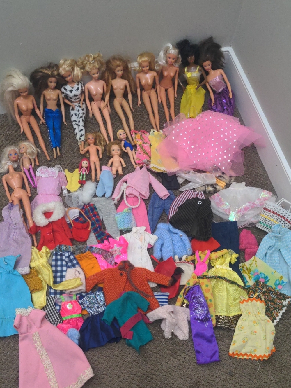 Large Major TLC Barbie Doll And Clothing Lot